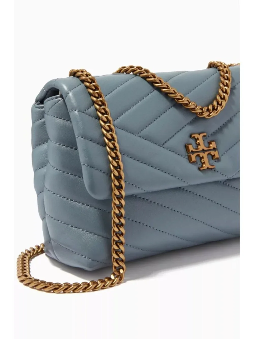 NWT Tory Burch Kira Chevron Small Convertible Bag Rainwater MSRP $598